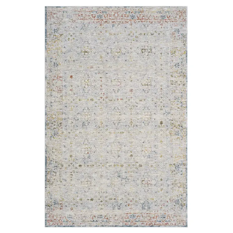 10' X 14' Ivory and Blue Floral Area Rug