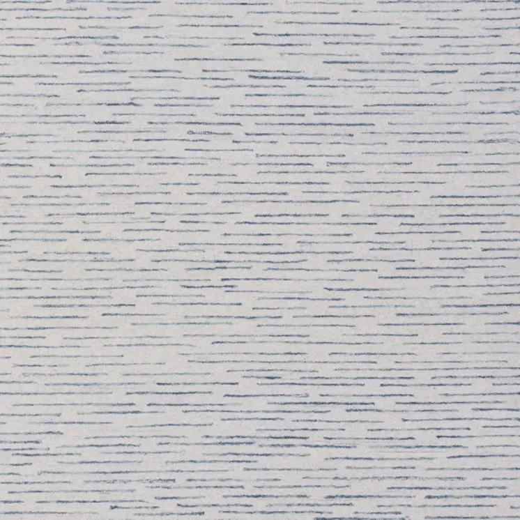 5' X 8' Ivory and Blue Wool Striped Hand Tufted Area Rug
