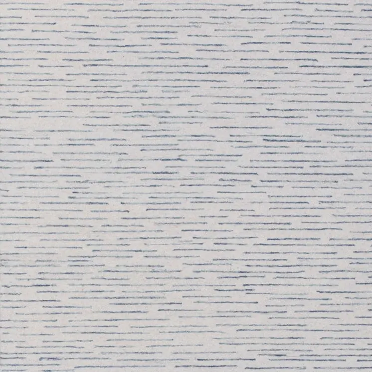 9' X 12' Ivory and Blue Wool Striped Hand Tufted Area Rug