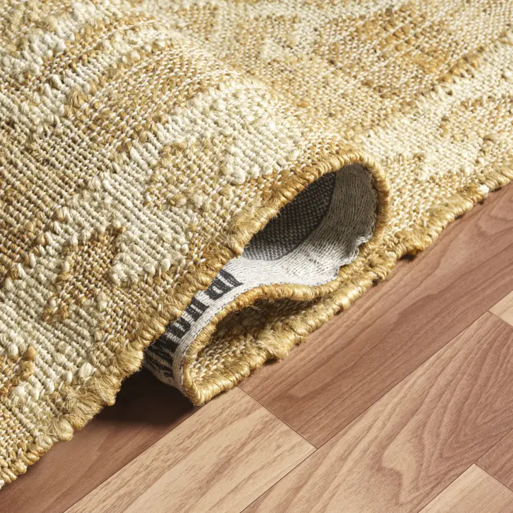 8' X 10' Natural and Ivory Medallion Hand Woven Area Rug