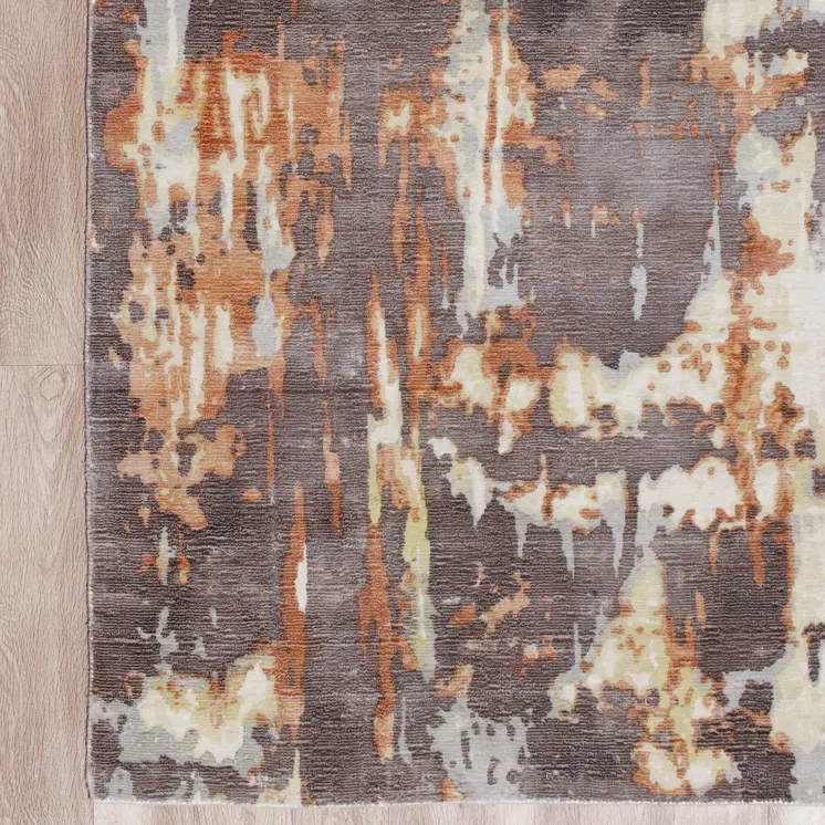 9' X 12' Brown and Tan Abstract Wool Blend Hand Loomed Area Rug