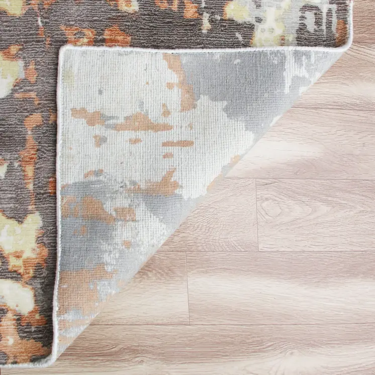 9' X 12' Brown and Tan Abstract Wool Blend Hand Loomed Area Rug