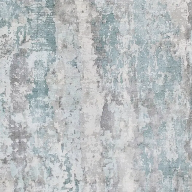 9' X 12' Ivory Blue and Gray Abstract Wool Blend Hand Loomed Area Rug
