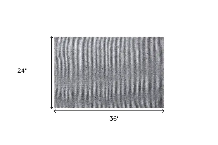 2' X 3' Gray Wool Striped Hand Woven Area Rug