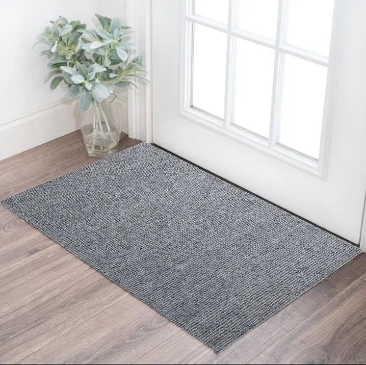 2' X 3' Blue Wool Geometric Hand Woven Area Rug