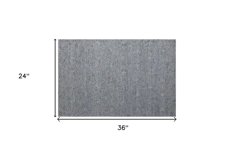 2' X 3' Blue Wool Geometric Hand Woven Area Rug