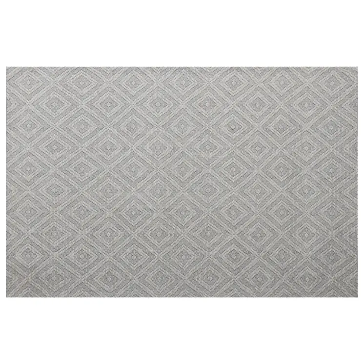 2' X 3' Ivory Wool Geometric Hand Woven Area Rug