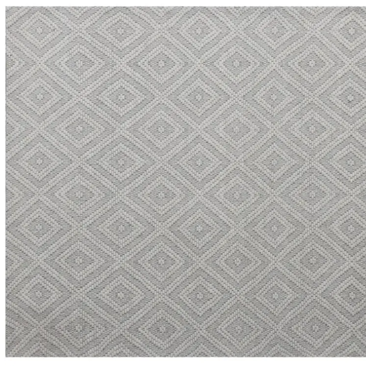 2' X 3' Ivory Wool Geometric Hand Woven Area Rug