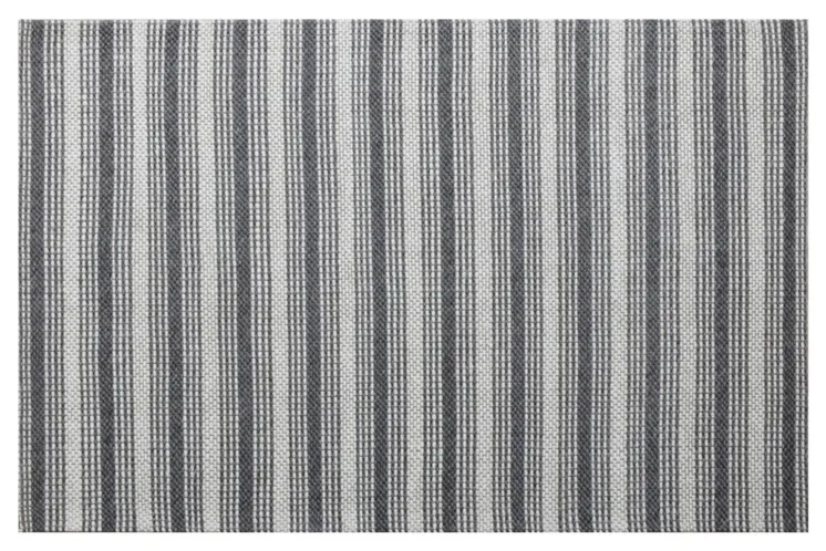 2' X 3' Gray Wool Striped Hand Woven Area Rug