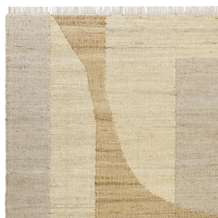 5' X 8' Natural and Ivory Abstract Hand Woven Area Rug