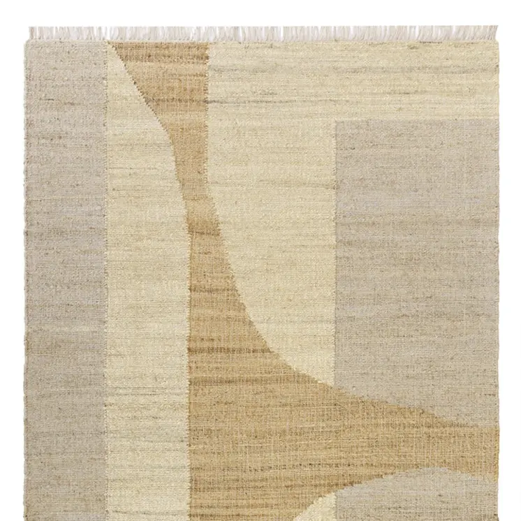 5' X 8' Natural and Ivory Abstract Hand Woven Area Rug