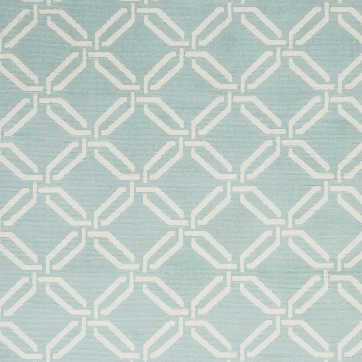 5' X 7' Beige and Green Trellis Non Skid Area Rug