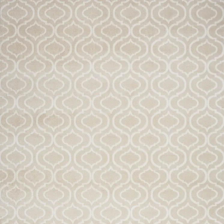 5' X 7' Beige and Ivory Trellis Non Skid Area Rug