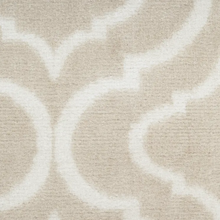 5' X 7' Beige and Ivory Trellis Non Skid Area Rug