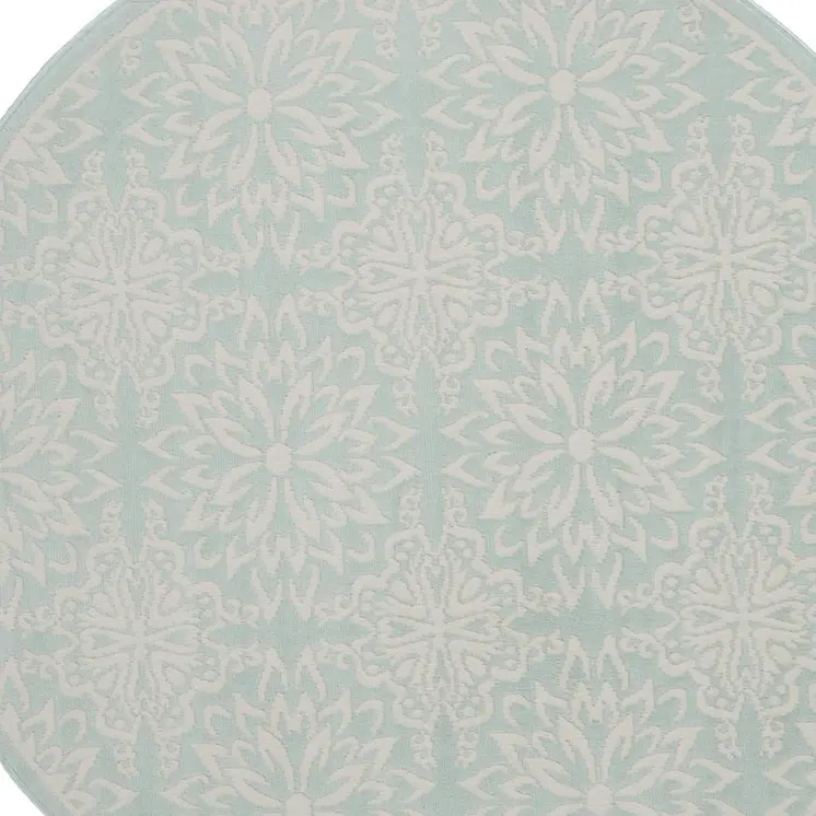 5' X 7' Ivory Blue and Gray Abstract Non Skid Area Rug