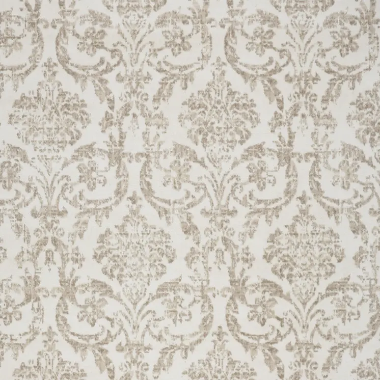5' X 7' Beige and Ivory Damask Distressed Non Skid Area Rug