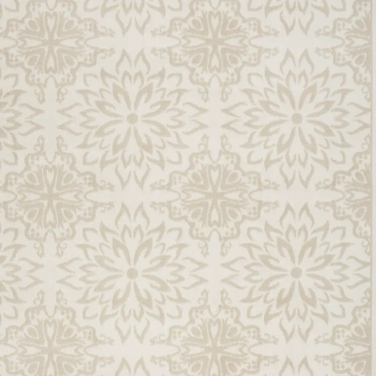 5' X 7' Beige and Ivory Floral Non Skid Area Rug