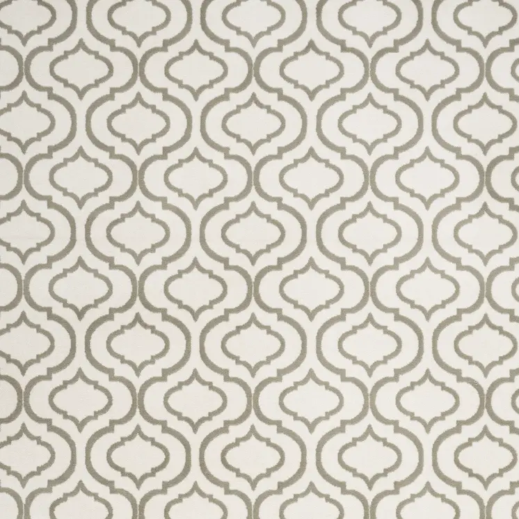 5' X 7' Ivory and Green Trellis Non Skid Area Rug