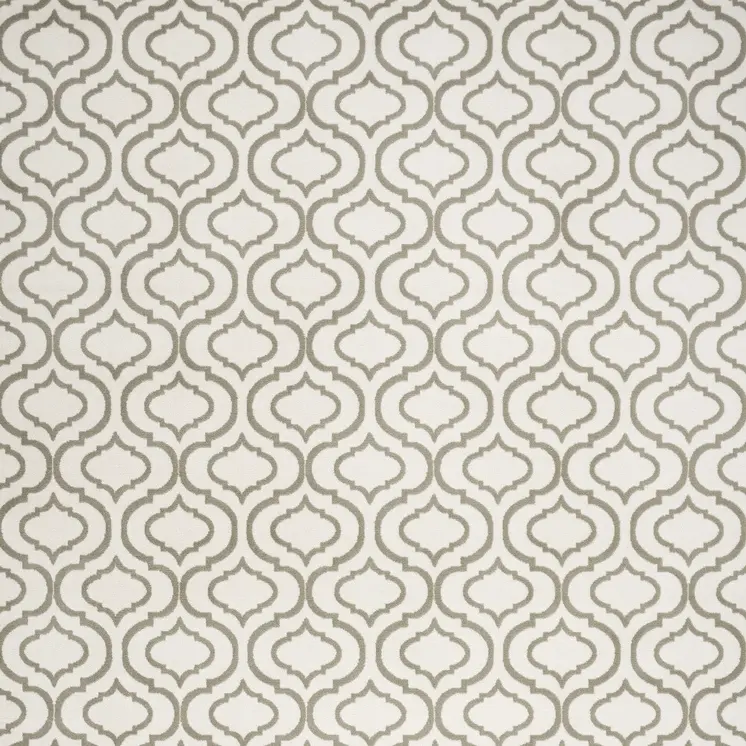 5' X 7' Ivory and Green Trellis Non Skid Area Rug