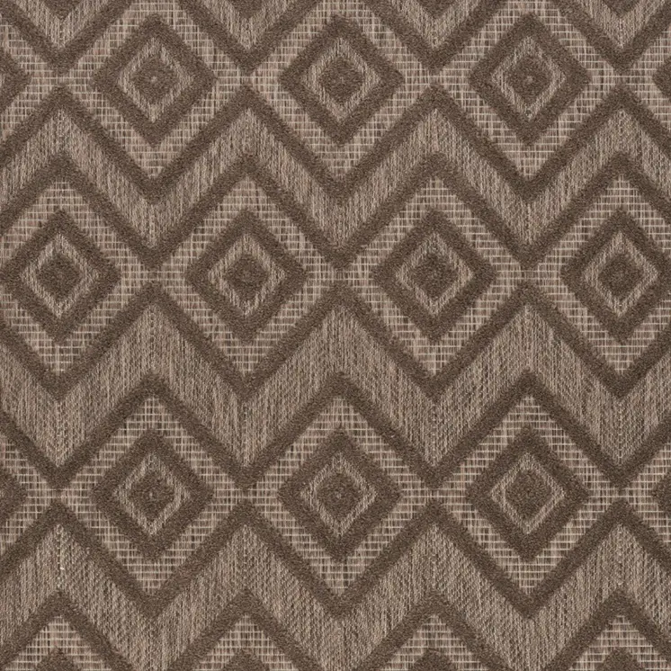 6' X 9' Dark Brown And Light Brown Geometric Indoor Outdoor Area Rug