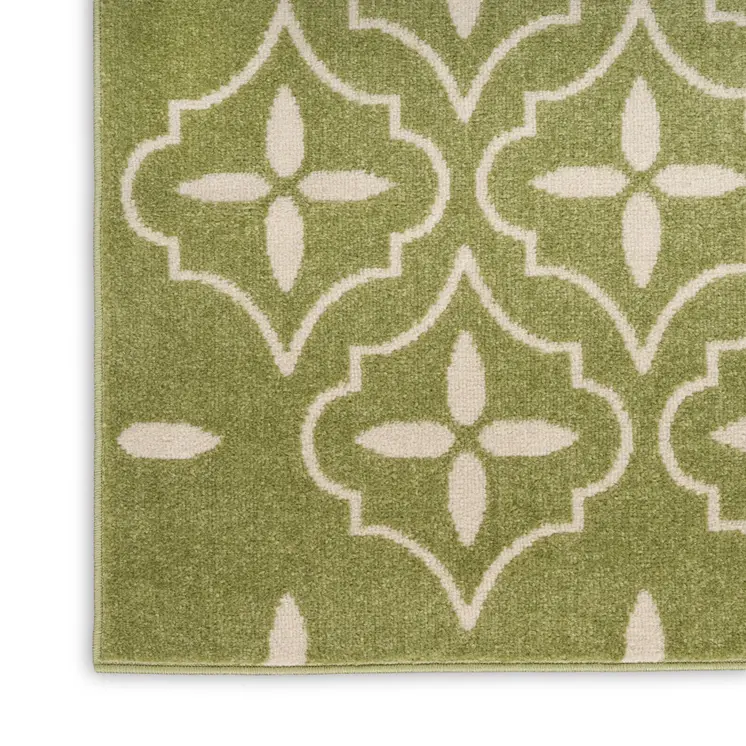 6' X 9' Ivory Black and Gray Floral Non Skid Area Rug