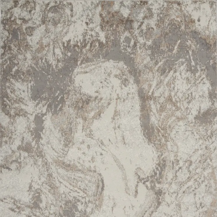 5' X 7' Ivory and Gray Abstract Non Skid Area Rug