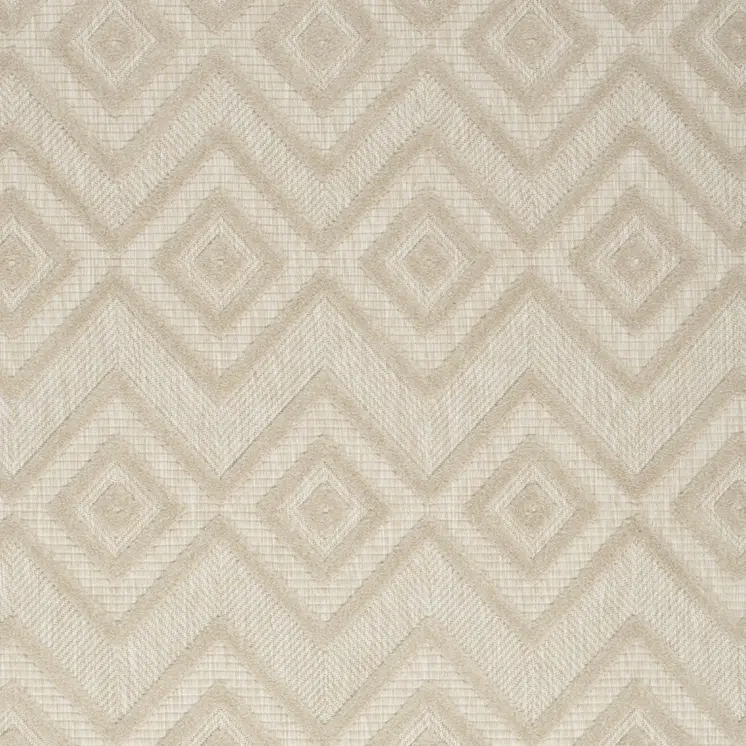 6' X 9' Cream And Beige Geometric Indoor Outdoor Area Rug