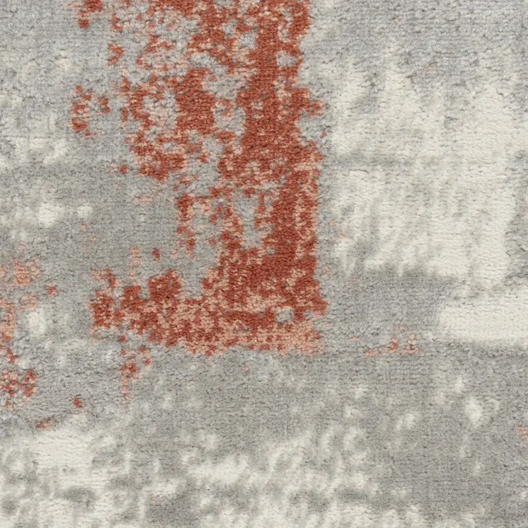 5' X 7' Ivory Gray and Brown Abstract Non Skid Area Rug
