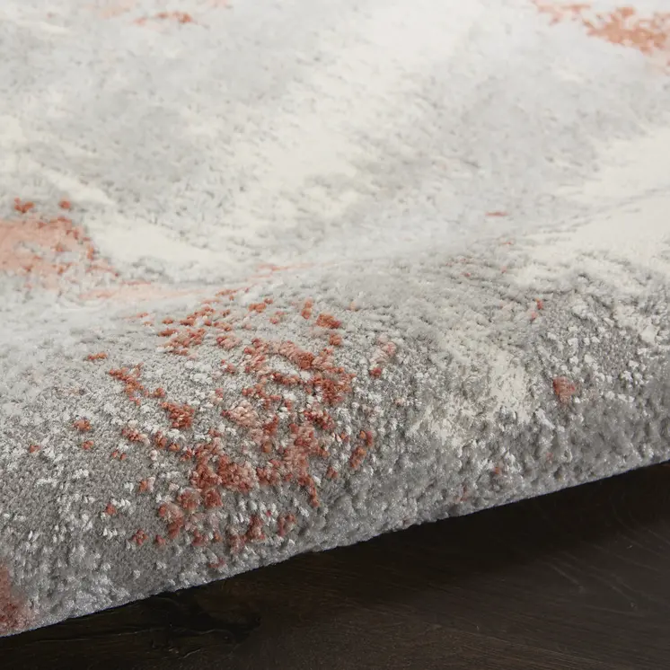 5' X 7' Ivory Gray and Brown Abstract Non Skid Area Rug