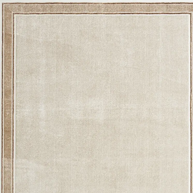 5' X 7' Ivory and Brown Geometric Non Skid Area Rug