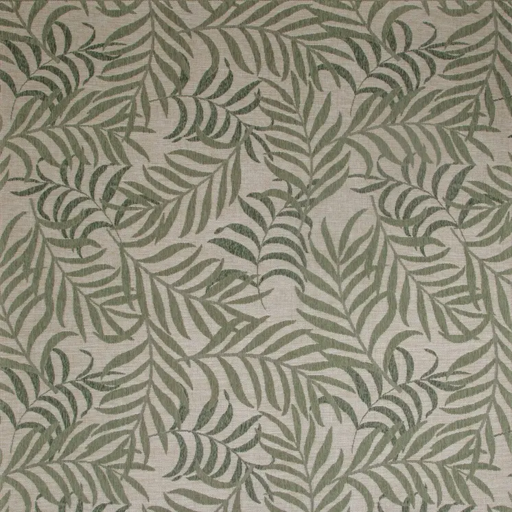 8' X 10' Ivory And Green Palm Leaf Indoor Outdoor Area Rug