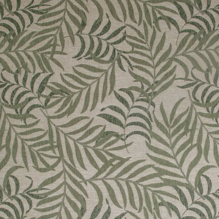 8' X 10' Ivory And Green Palm Leaf Indoor Outdoor Area Rug
