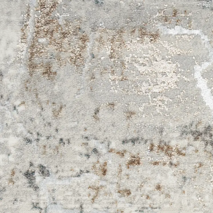 5' X 7' Ivory Gray and Brown Abstract Non Skid Area Rug
