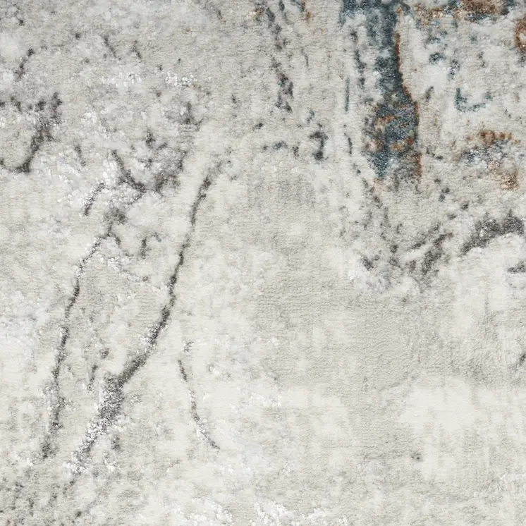 5' X 7' Ivory Gray and Brown Abstract Non Skid Area Rug