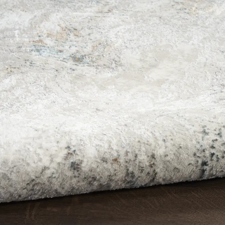 5' X 7' Ivory Gray and Brown Abstract Non Skid Area Rug