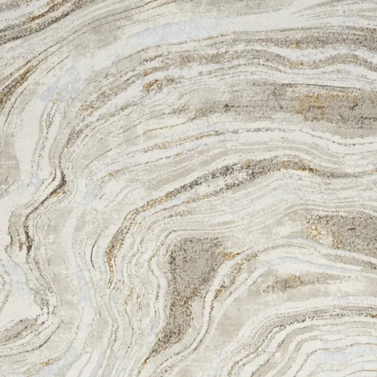 5' X 7' Gold Gray and Ivory Abstract Non Skid Area Rug
