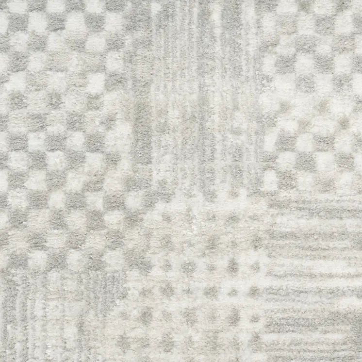 5' X 7' Silver and Gray Abstract Non Skid Area Rug