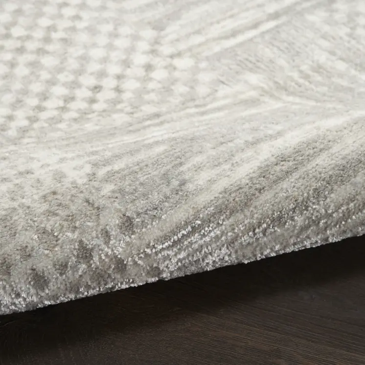 5' X 7' Silver and Gray Abstract Non Skid Area Rug