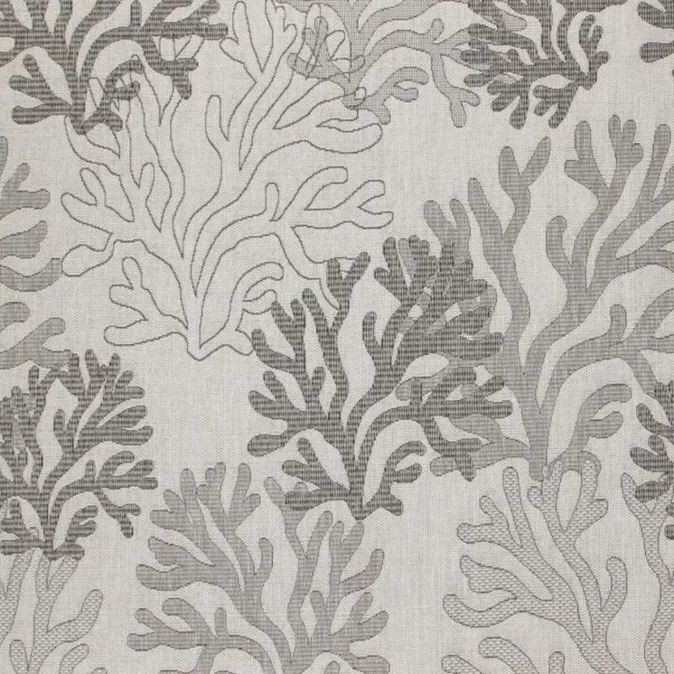 8' X 10' Gray Black And Ivory Nautical Indoor Outdoor Area Rug