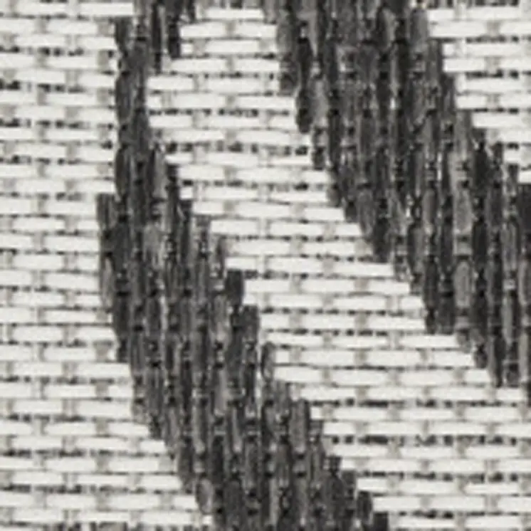 8' X 10' Gray Black And Ivory Palm Leaf Indoor Outdoor Area Rug