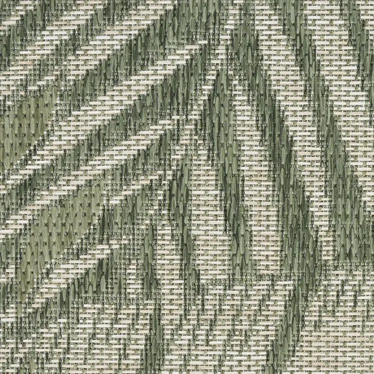 8' X 10' Ivory And Green Palm Leaf Indoor Outdoor Area Rug