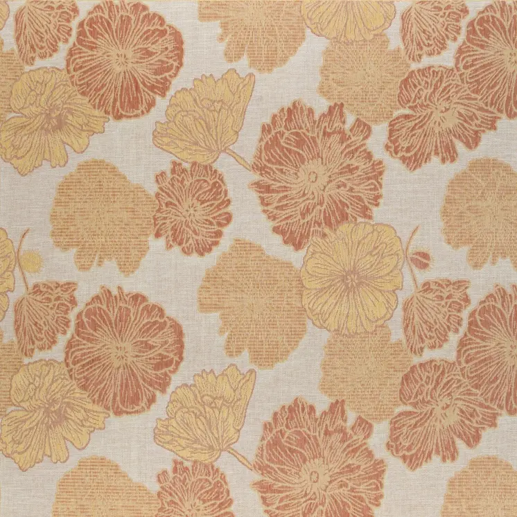 8' X 10' Coral And Beige Floral Indoor Outdoor Area Rug