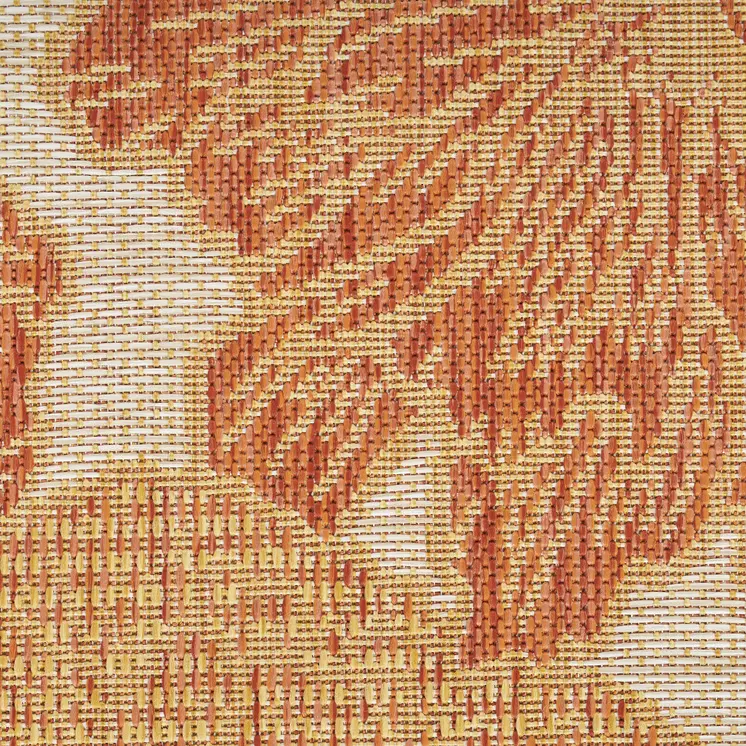 8' X 10' Coral And Beige Floral Indoor Outdoor Area Rug