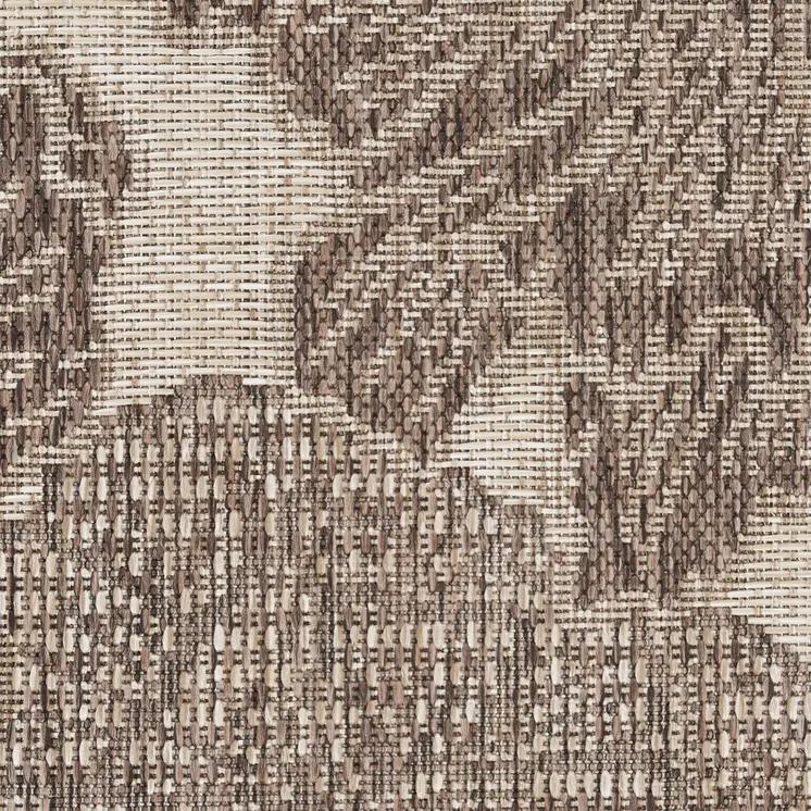 8' X 10' Taupe And Ivory Floral Indoor Outdoor Area Rug