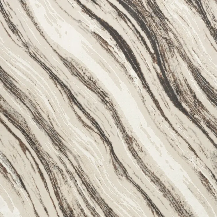 5' X 7' Beige Black and Gray Abstract Non Skid Area Rug