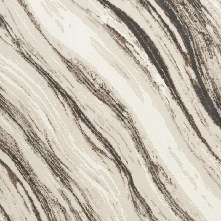 5' X 7' Beige Black and Gray Abstract Non Skid Area Rug