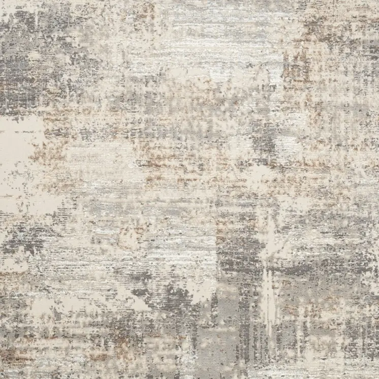 5' X 7' Beige Ivory and Gray Abstract Non Skid Area Rug