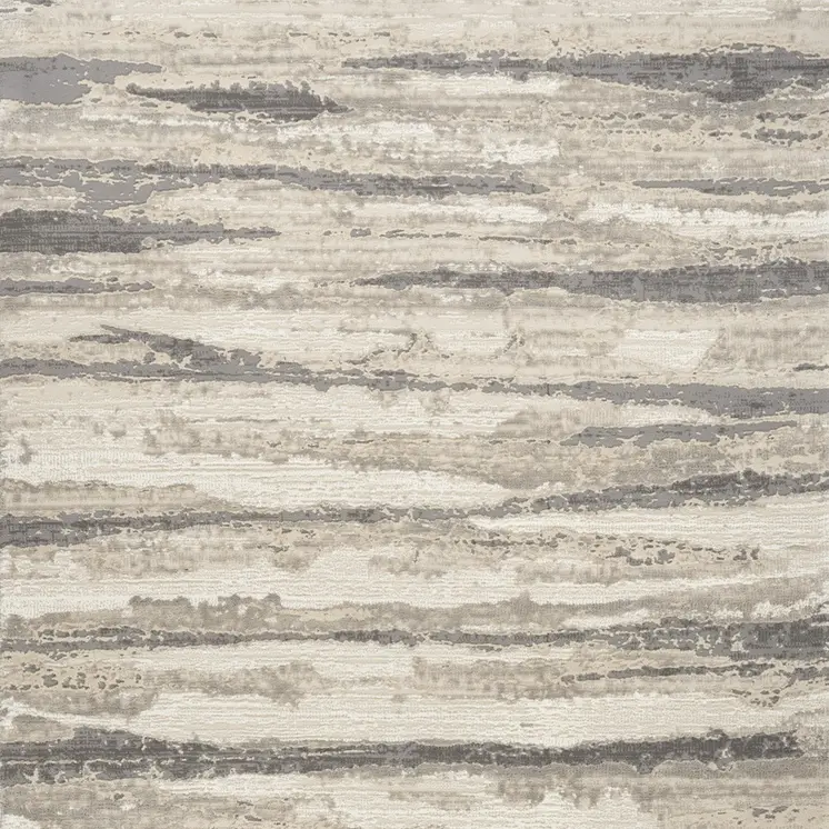 5' X 7' Ivory Beige and Gray Abstract Non Skid Area Rug