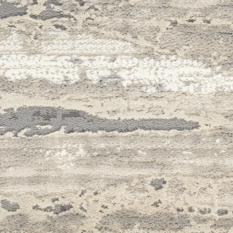 5' X 7' Ivory Beige and Gray Abstract Non Skid Area Rug