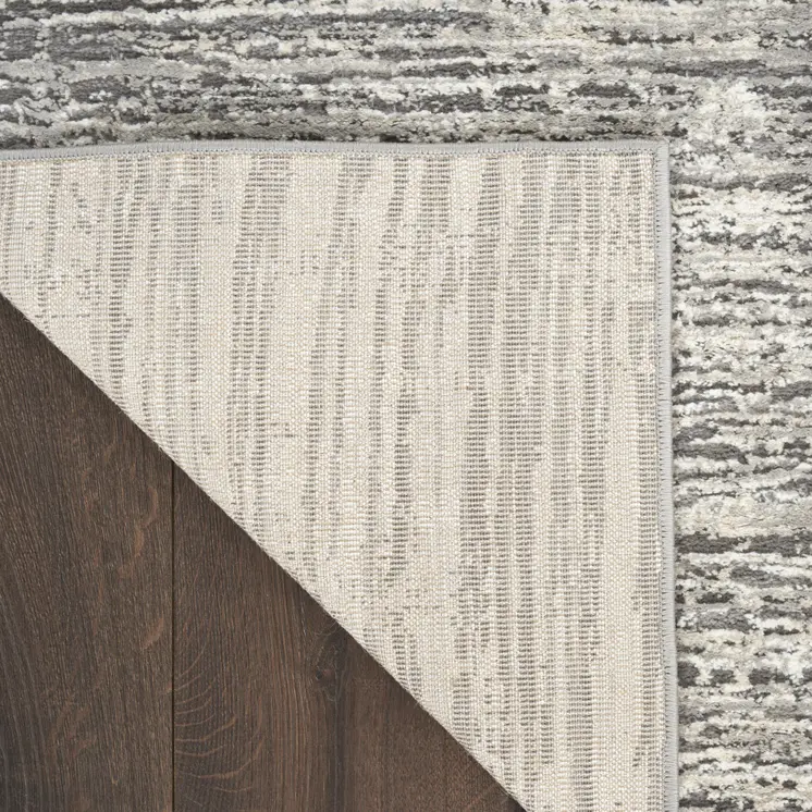 5' X 7' Ivory and Gray Abstract Non Skid Area Rug